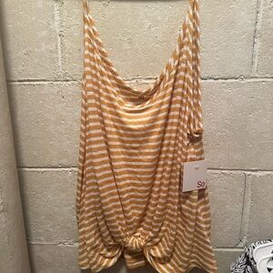 So Women's Striped Yellow Top